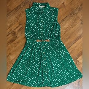 Ryan Michelle Green Polka Dot Dress